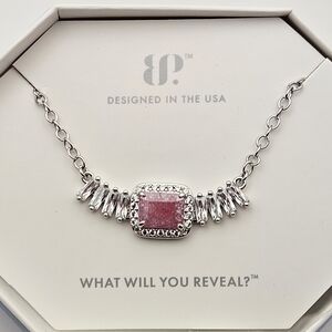 Bomb Party NK56687 "Pale Dreams On The Horizon"  Rose Ice Crystal Necklace